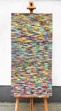 Obraz olejny na płótnie – 60 x 120 cm – nowoczesna abstrakcja 3D — ujęcie 5