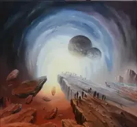 obraz olejny surrealizm 50x50 — ujęcie 4