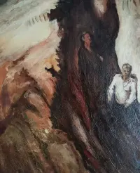 Obraz olejny "Wychodzący z otchłani" - polskiego malarza J. Kepiński — ujęcie 2