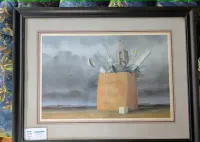 Pastel, obraz Marian Michalik "Pozorna wielkość" 1987 — ujęcie 2