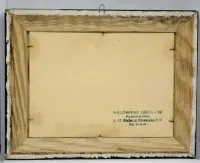 Pejzaż jesienny obraz olejny na sklejce Ryszard Mac miniatura w ramie vintage 1992 — ujęcie 4