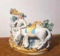 porcelanowa, zdobna żardiniera vintage - mała na rośliny — ujęcie 4