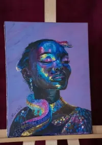 Portret akrylowy lśniący — ujęcie 2