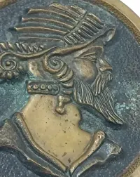 Relief z brązu.Antyk ,medalion . Starożytny wojownik. 2,8 kg. — ujęcie 3