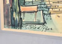 Stary obraz akwarela Righotti uliczka — ujęcie 5