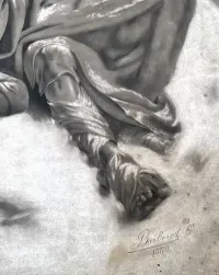 Stary obraz ODWRÓT SPOD MOSKWY - oryginał, antyk, 1880 sygnowany, militaria, Napoleon — ujęcie 5