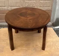 Stół Owalny Orzech 139x110 Art-Deco Rozkładany Antyk lata 30-40 !!  Po Renowacji — ujęcie 5