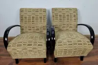 Stylowe fotele Halabala Lata 30 Czechosłowacja Po renowacji Art Deco — ujęcie 2