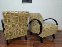 Stylowe fotele Halabala Lata 30 Czechosłowacja Po renowacji Art Deco — ujęcie 3