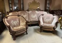 Włoski Zestaw Komplet Wypoczynkowy Mega Sofa 4 osobowa 2 Fotele 411 Italy meble stylowe włoskie kanapa Bardzo Wygodny — ujęcie 2