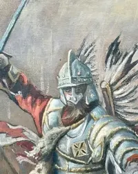 Wojciech Kossak - Szarża Polskiej Husarii - Husaria Na Koniach Obraz Olejny — ujęcie 2