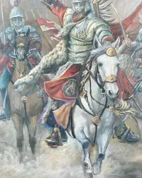 Wojciech Kossak - Szarża Polskiej Husarii - Husaria Na Koniach Obraz Olejny — ujęcie 4