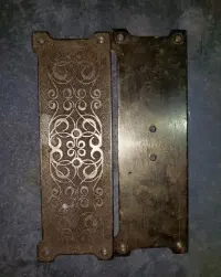 Zestaw antycznych szyldów mosiężnych – secesja, finger plate, 2 szt. — ujęcie 4