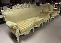 Zestaw włoski w stylu barokowym 3 sofy Morello Gianpaolo 2 x sofa 2 osobowa 1 x 3 osobowa barok Super Cena Italy włoskie Silik — ujęcie 2