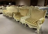 Zestaw włoski w stylu barokowym 3 sofy Morello Gianpaolo 2 x sofa 2 osobowa 1 x 3 osobowa barok Super Cena Italy włoskie Silik — ujęcie 3