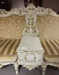 Zestaw włoski w stylu barokowym 3 sofy Morello Gianpaolo 2 x sofa 2 osobowa 1 x 3 osobowa barok Super Cena Italy włoskie Silik — ujęcie 5