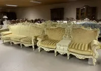 Zestaw Wypoczynkowy Stylowy Morello Gianpaolo Silik 3 sofy Sofa 3 osobowa 2 x Sofa 2 osobowa italy ludwiki rokoko meble stylowe — ujęcie 2
