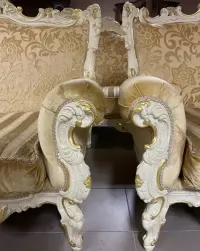 Zestaw Wypoczynkowy Stylowy Morello Gianpaolo Silik 3 sofy Sofa 3 osobowa 2 x Sofa 2 osobowa italy ludwiki rokoko meble stylowe — ujęcie 3