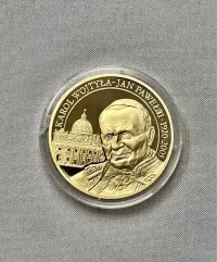 złocony medal Karol Wojtyła – Jan Paweł II 1920–2005 + karta | stan menniczy — ujęcie 3