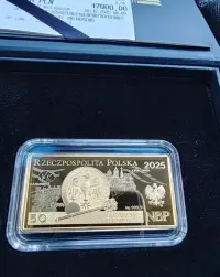 Złota moneta NBP polskie banknoty obiegowe 50 zł — ujęcie 2
