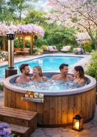 BALIA ogrodowa Premium 200cm, JACUZZI, led, piec zewnętrzny, HOT TUBE — ujęcie 5