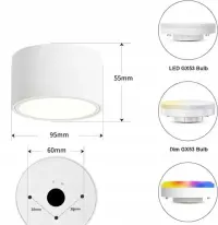 4x Reflektor LED GX53 6W 550lm 3000K Ø95mm Biały Mat 230V 811 — ujęcie 3