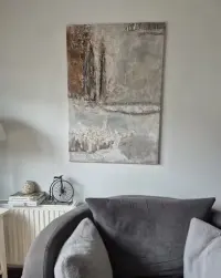 Abstrakcja kolaż ręcznie malowany 70x100 — ujęcie 2