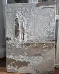 Abstrakcja kolaż ręcznie malowany 70x100 — ujęcie 4