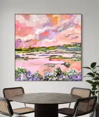 Abstrakcja obraz ręcznie malowany 100x100 cm — ujęcie 2