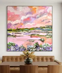 Abstrakcja obraz ręcznie malowany 100x100 cm — ujęcie 4