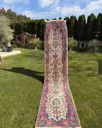 Chodnik Dywan Perski Kaszmirowy Iran Ispahan 415x75 gal. 30 tyś — ujęcie 3