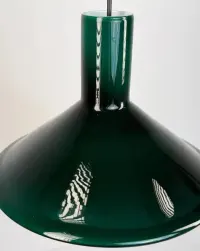 Ciemnozielona, szklana lampa wisząca Holmegaard P&T, projekt Michael Bang — ujęcie 3