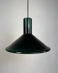 Ciemnozielona, szklana lampa wisząca Holmegaard P&T, projekt Michael Bang — ujęcie 5