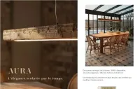 Drewniana wisząca lampa Led, stare drewno, belka w stylu retro, loft — ujęcie 2