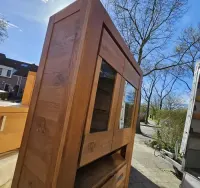 Duża drewniana dębowa witryna/biblioteczka 200x120x42 — ujęcie 5