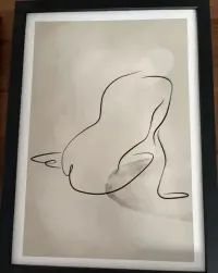 Eleganckie grafiki minimalistyczne – 3 obrazy w czarnych ramach — ujęcie 2