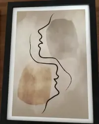 Eleganckie grafiki minimalistyczne – 3 obrazy w czarnych ramach — ujęcie 3