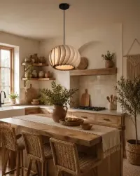 Lampa drewniana sufitowa LED — ujęcie 3