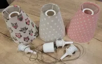 Lampa dziecięca, dziewczęca, sówki groszki + gratisy: zasłony, narzuta — ujęcie 3