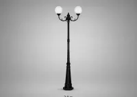 Lampa latarnia ogrodowa, uliczna wysokość 290cm, 2x kula 30cm  FV — ujęcie 5