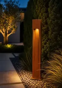 lampa ogrodowa oświetlenie stal corten, oświetlenie zewnętrzne — ujęcie 5