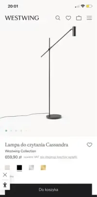 Lampa podłogowa Cassandra czarna – Westwing – stan bardzo dobry — ujęcie 5