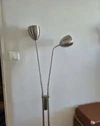 Lampa stojąca podłogowa pokojowa srebrna regulowana 160 cm — ujęcie 3