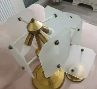 Lampa stojaca +żyrandol +kinkiet  z mosiądzu — ujęcie 4