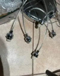 Lampa sufitowa 5 punktów światła, chrom + szklane klosze — ujęcie 5