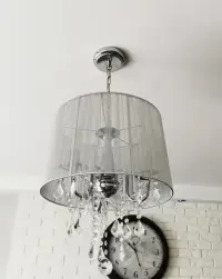 Lampa sufitowa kryształki glamour+lustro okragłe — ujęcie 3