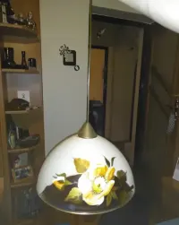 Lampa szklana malowane kwiaty — ujęcie 2