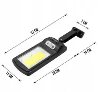 Lampa uliczna latarnia solarna 120 led z pilotem czujnik ruchu zmierzc — ujęcie 2