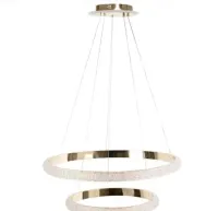 lampa wisząca 2 pierścienie led glamour złota elegancka kryształowa — ujęcie 2