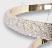 lampa wisząca 2 pierścienie led glamour złota elegancka kryształowa — ujęcie 3